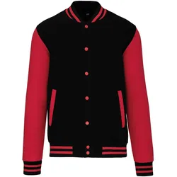 Kariban Unisex Fleece Jacke 'Teddy' College K497 black/red XXL