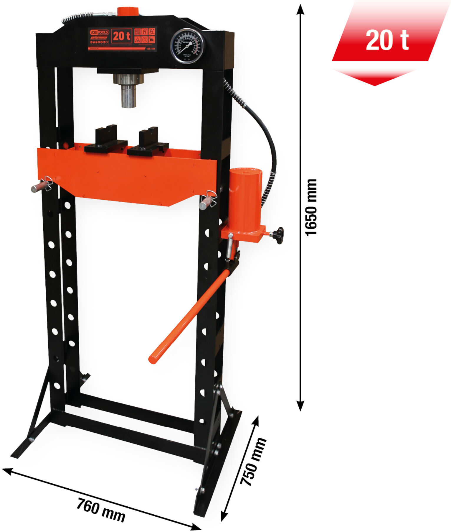 KS Tools performance Hydraulik-Werkstattpresse, 20000 kg (160.1150)