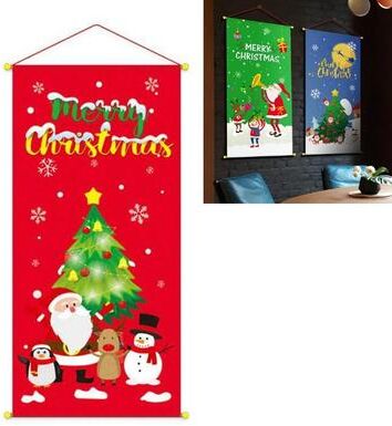 Inspired Deals Festive Cloth Christmas Poster For Holiday Party And Commercial Christmas Decorations 005