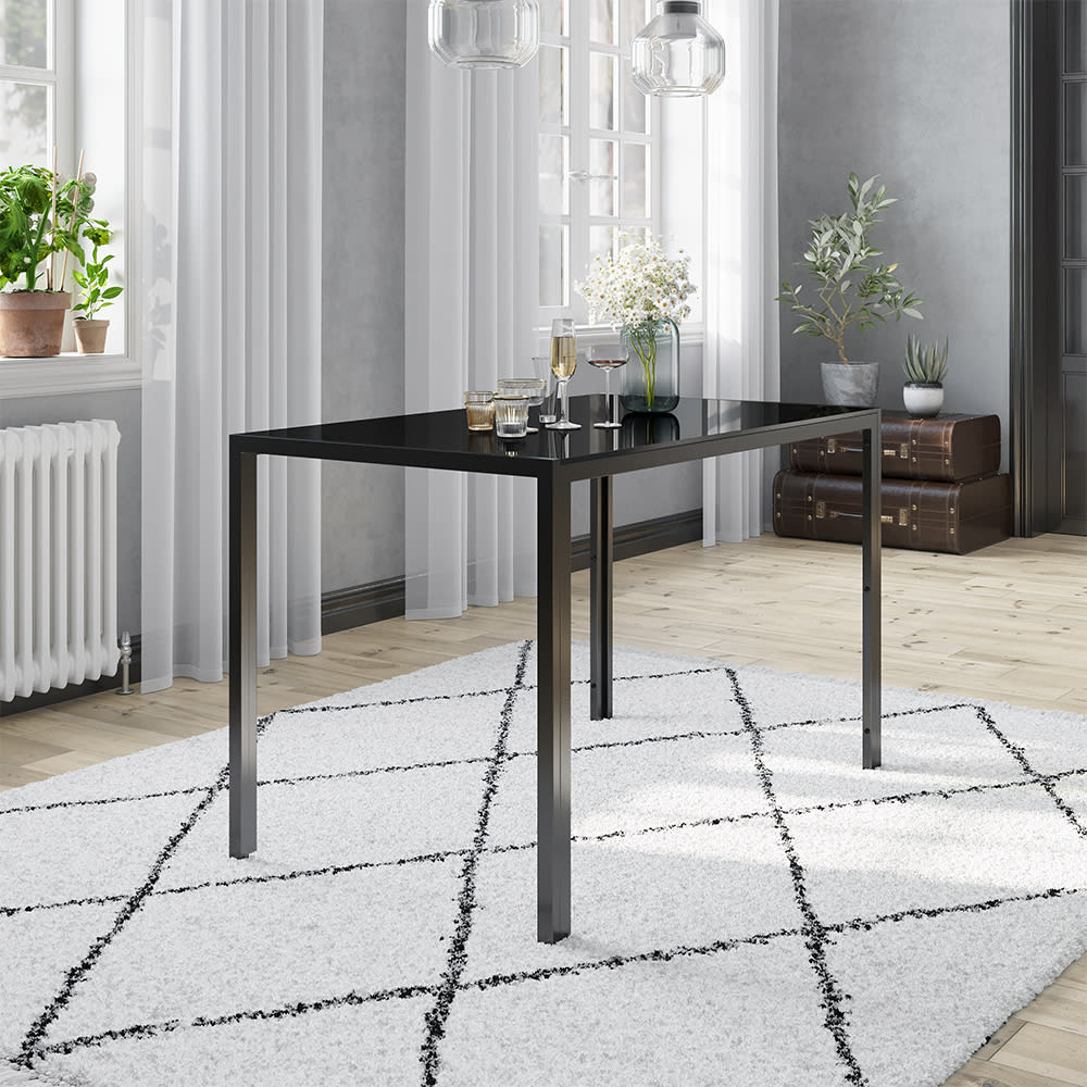 Vicco Table à manger, noir 120 x 70cm Noir 120x75x70cm