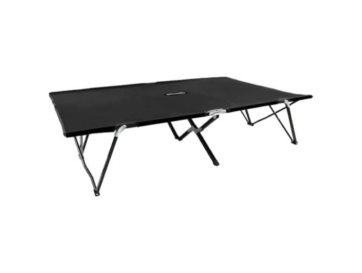 HFUDPOF Doppelliege Klappbar Schwarz Stahl 240kg 600D Polyester Campingbett Wasserfestes 600D-Polyester, rostfreier Stahlrahmen, erhöhtes Design, leicht transportierbar, für zwei Personen
