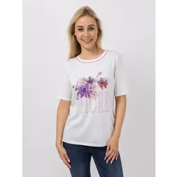 VIA MILANO Shirt, 1/2-Arm Rundhalsausschnitt platzierter Druck figurumspielend