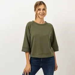 KIM & CO. Shirt, 3/4-Arm Techno Jersey Rundhalsausschnitt leger weit