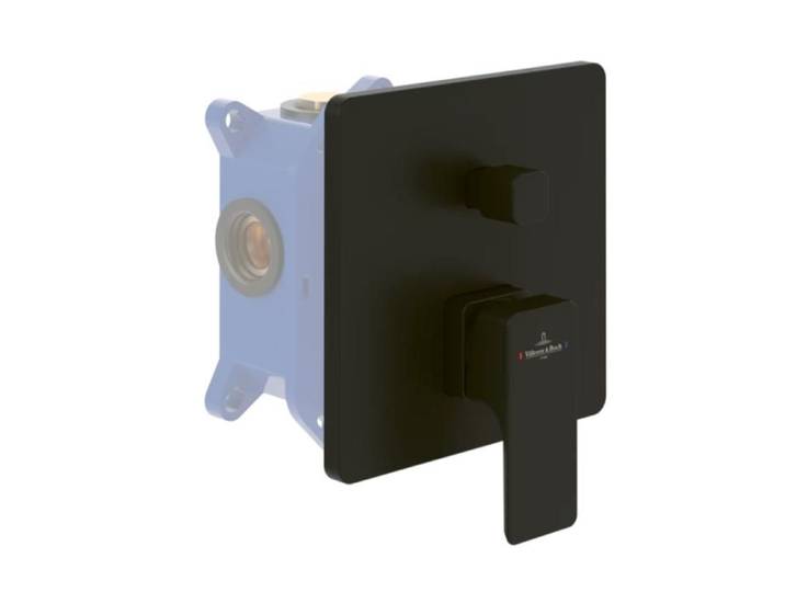Façade mécanique avec inverseur VILLEROY ET BOCH Subway 3.0 Noir mat + corps encastré