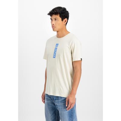 T-Shirt ALPHA INDUSTRIES "Alpha Puff Print T-Shirt", Herren, Gr. XL, weiß (vintage weiß), Obermaterial: 100% Baumwolle, Shirts T-Shirt