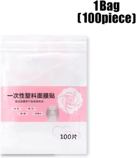 Inspire Picks Disposable Facial Plastic Film Transparent Face Mask Wrap For Skincare & Beauty Treatments 100pcs(1 Bag)
