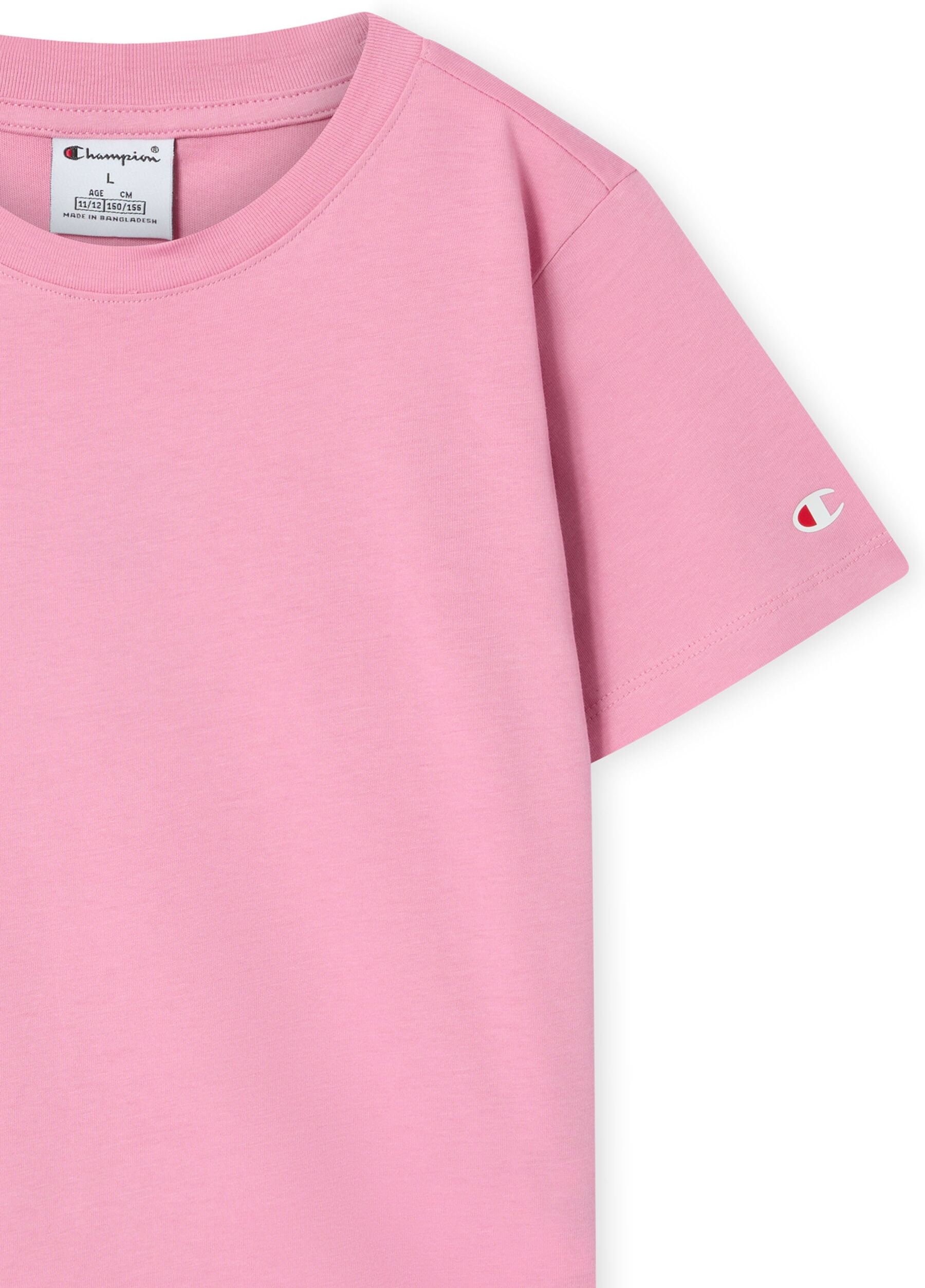 T-Shirt CHAMPION "ICONS 2 pack Crewneck T-Shirt", Mädchen, Gr. XXL (176), rosa (csr, nbk), Obermaterial: 100% Baumwolle, Rundhals, Shirts T-Shirt, Kurzarm, Rundhalsausschnitt, aus Baumwolle csr, nbk XXL (176)
