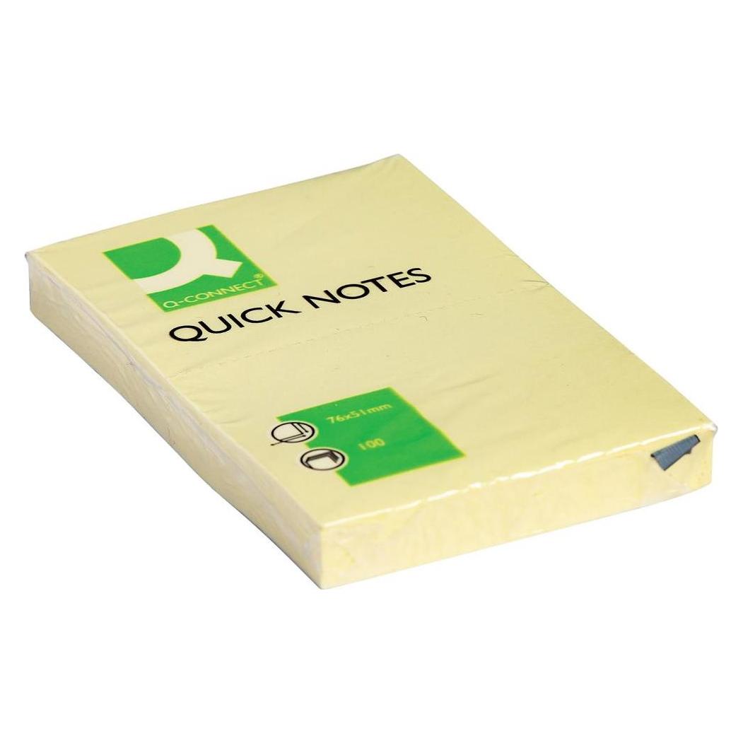 Q-Connect Haftnotizen Quick Notes gelb (76 x 51 mm) (KF10501)