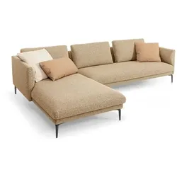 Segmüller Werkstätten Sofa inkl. Longchair Silenzio01 Stoff Gelb Curry