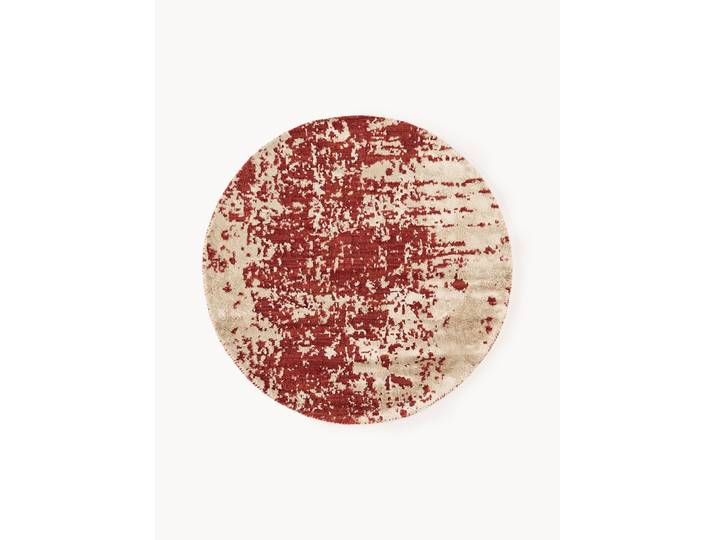 Tapis rond en laine tissée main avec motif abstrait Cynthia
