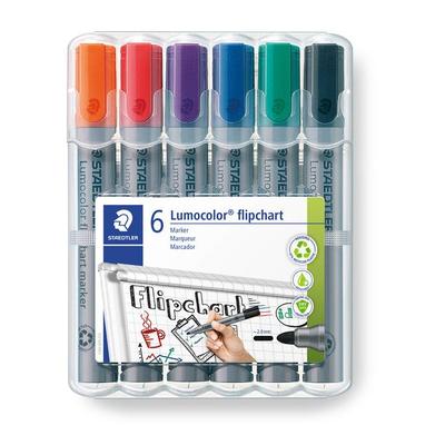 STAEDTLER Flipchart-Marker Lumocolor 356 Rundspitze 356 WP6 , 6er Set
