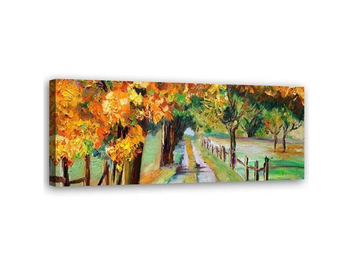 Feeby Wandbild herbstlich bemalte bäume, Gelb, Landschaft/Berg, Rechteckig, 90x30 cm, Bilder & Rahmen, Bilder, Leinwandbilder