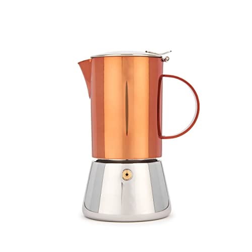 La Cafetière Espresso Maker van RVS, 6 Kops, 300ml, Koper
