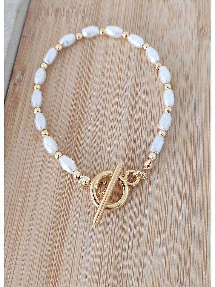 Nakkash Vergold. Armkette mit Perlmutt - onesize