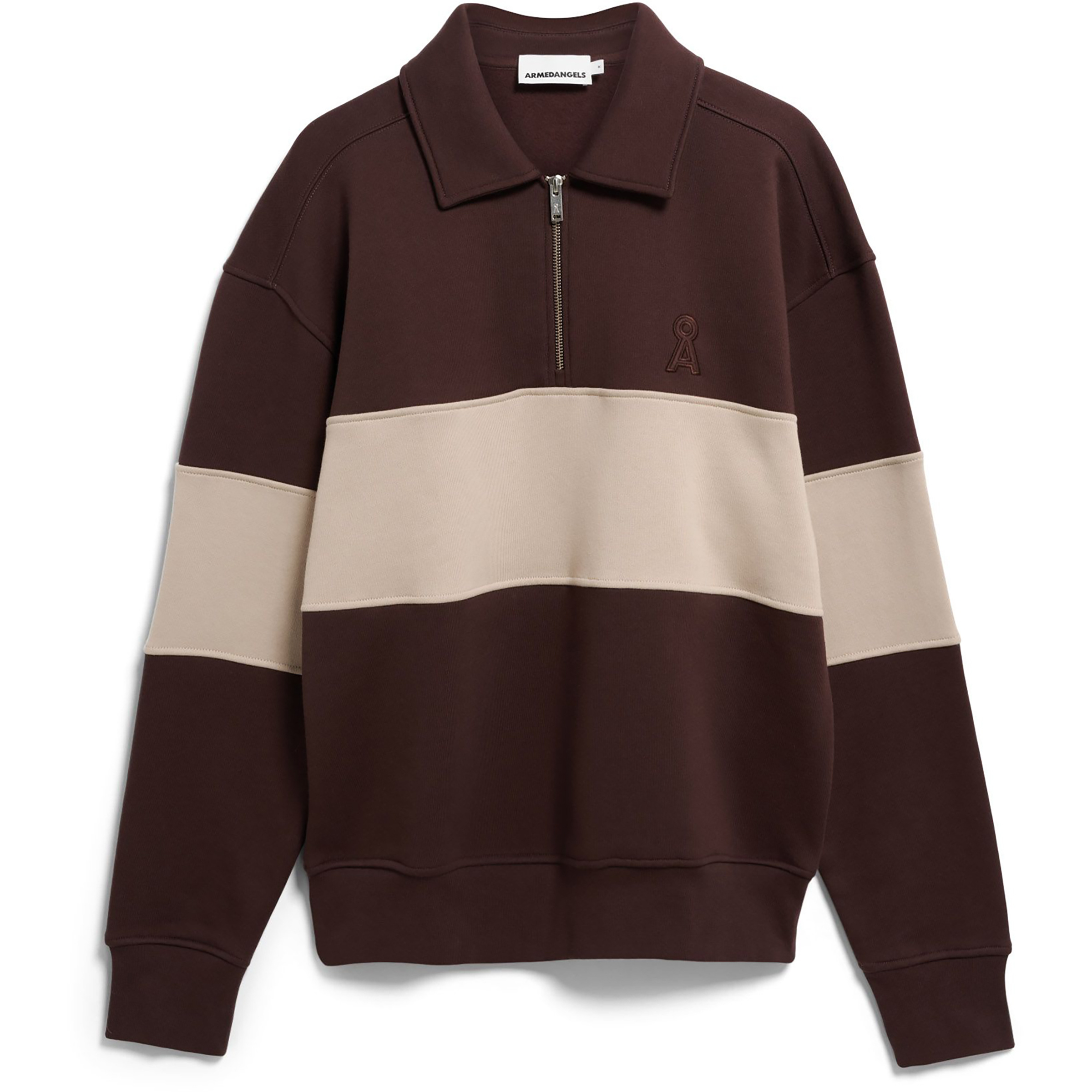 Armedangels Striped Troyer Herren Pullover braun Größe S Lifestyle Hautfreundlich
