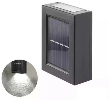 Uplifted Goods Solar Up And Down Outdoor Wall Light white 2pcs