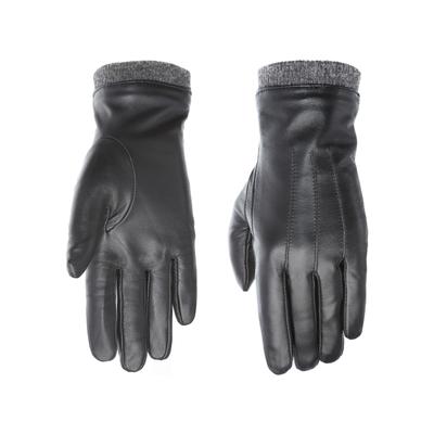 Lederhandschuhe PEARLWOOD "Daisy", Damen, Gr. 7.5, schwarz, Schafsleder, unifarben, Handschuhe, Touchscreenfähig - mit 10 Fingern bedienbar, Ziernähte