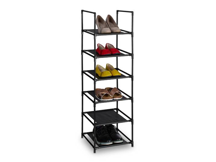Schuhregal schmal Schwarz-Grau