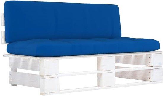 Famanu Mittelbank - Palettenbank - Balkon Garten - Imprägniertes Kiefernholz - 110x65x55cm - Weiß