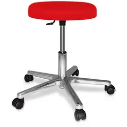 ratiomed Rollhocker rot mit poliertem Alu-Fußkreuz