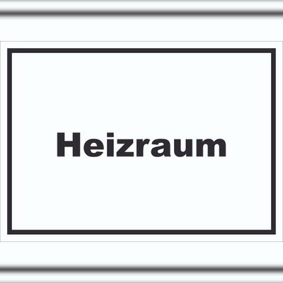 HB-Druck Heizraum Schild mit Text Heizung Wärme waagerecht A5 (148x210mm)