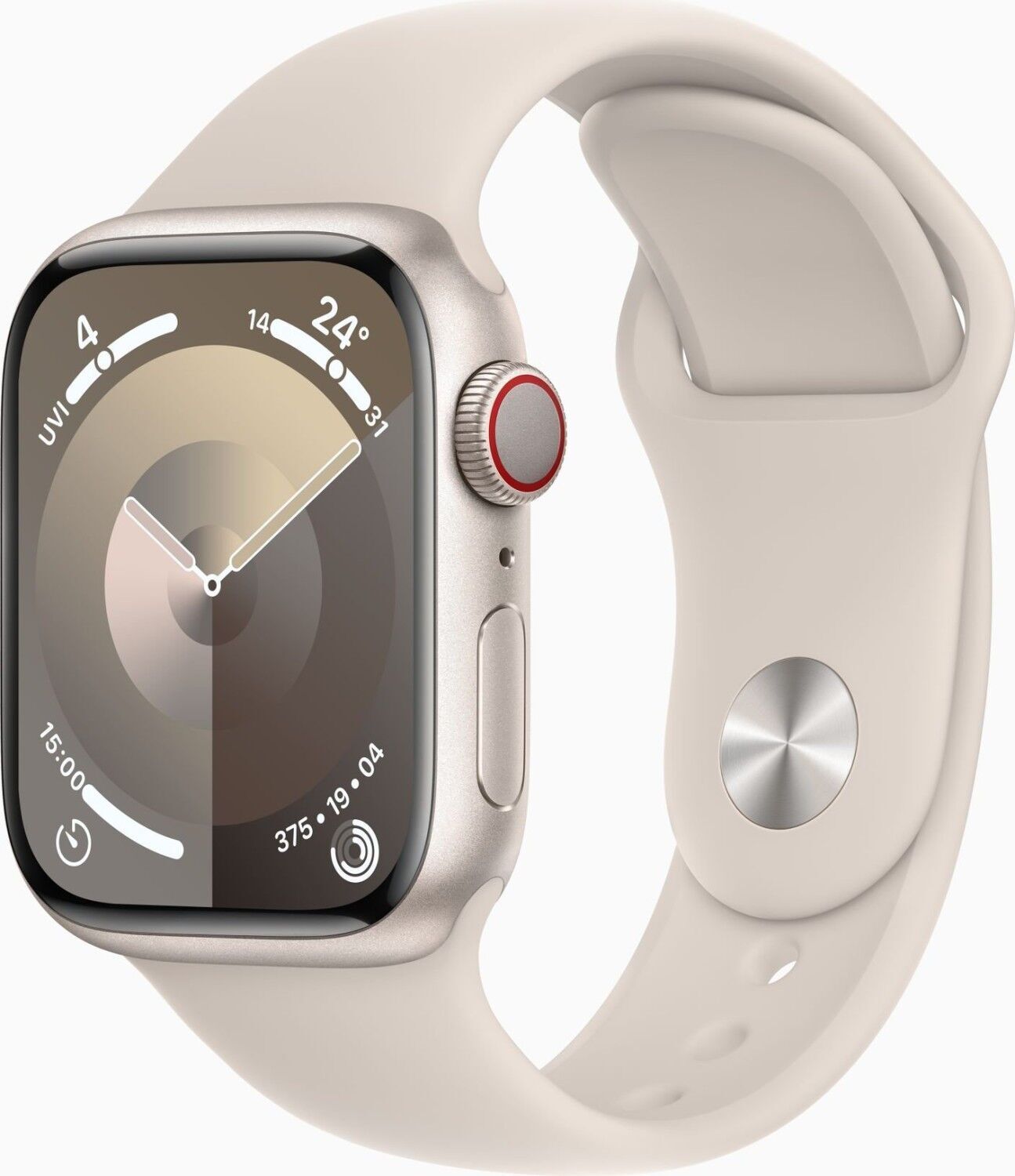 Apple Watch Series 9 Aluminium 41 mm (2023)   GPS   Starlight   Starlight Sport Band M/L - Refurbished