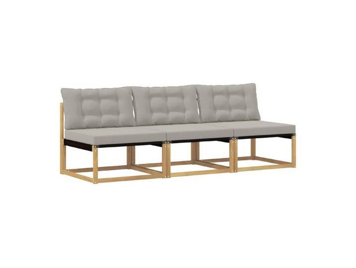 vidaXL Sofaelement Outdoor Mittelsofa Massivholz Weiß
