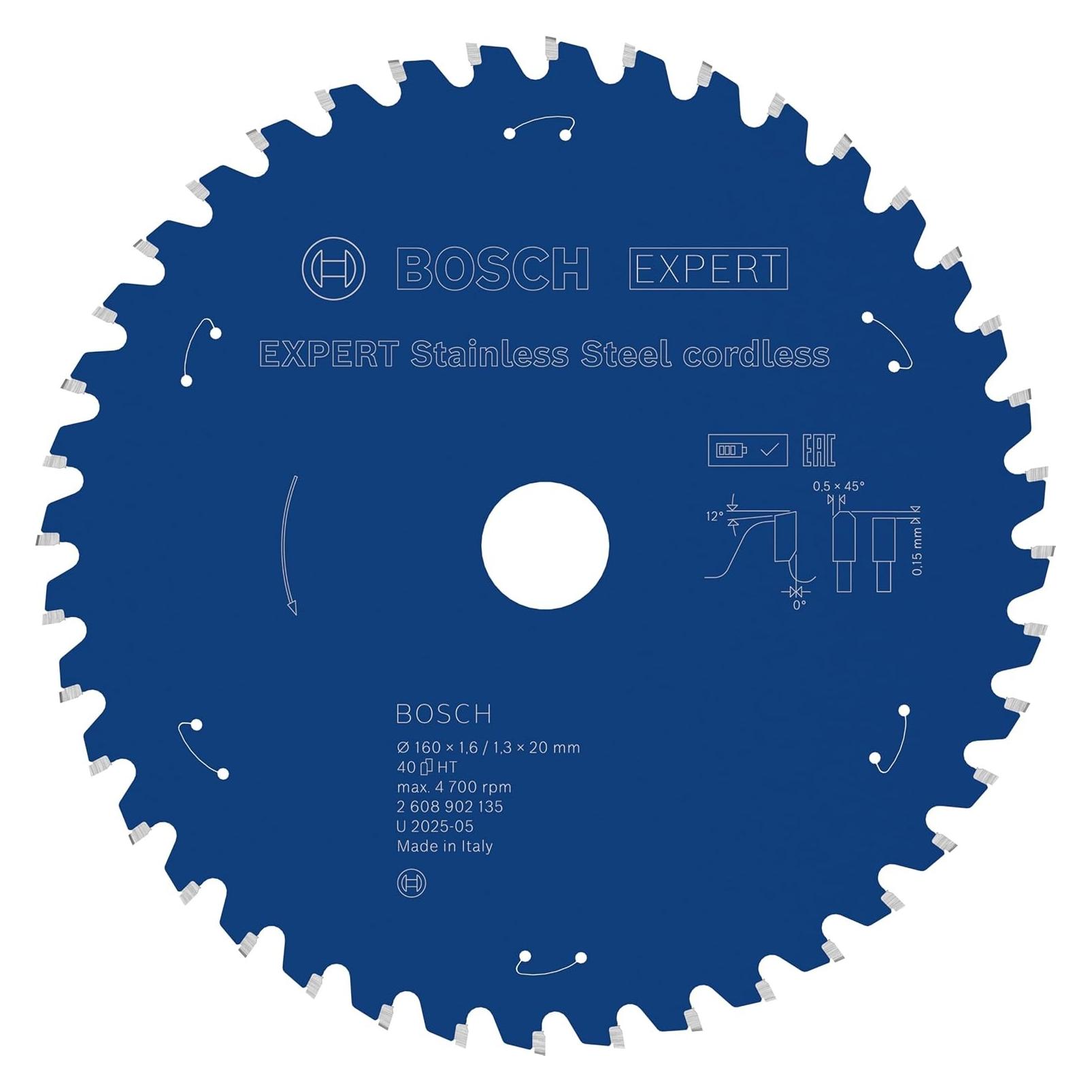 Bosch Professional Zubehör Professionelle Akku-Kreissägeblatt aus Edelstahl (2608902135)