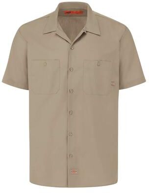 Dickies LS535 Men's Industrial Short Sleeve Work Shirt in Desert Sand size XL S535