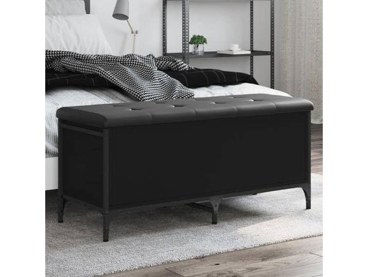 SALE 2025 Banc du couloir - Banc de rangement - noir 102x42x45 cm - bois d'ingénierie 24 78 Kg 6175