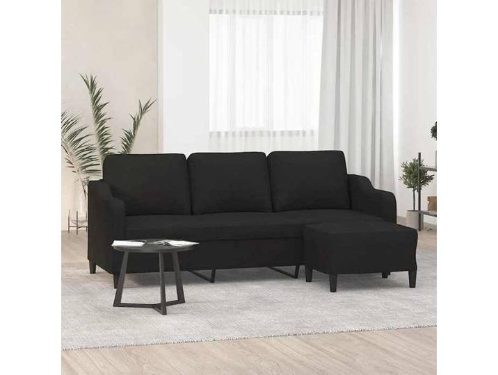 Fauteuil inclinable 3 Places Fonction Inclinable Noir en Tissu Modèle 6