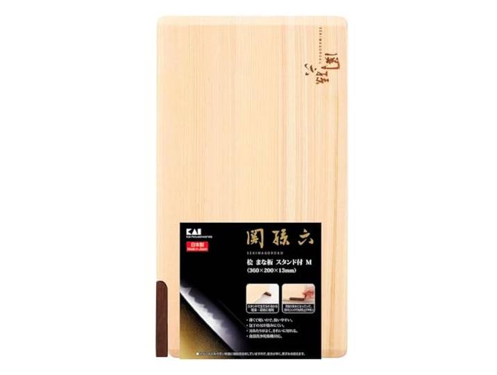 Kai Corporation KAI AP5225 Seki Magoroku Zypressen-Schneidebrett mit Ständer, 360 x 200 mm, hergestellt in Japan
