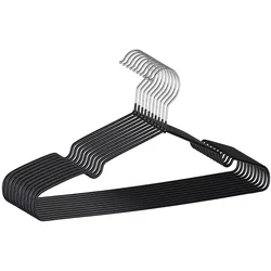 WellHome - Set mit 20 Metallbügeln mit rutschfester Beschichtung, schmal und mit drehbaren Haken 40,5x18,7 cm