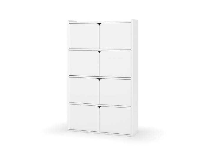 Bibliothèque étagère 8 portes bois massif blanc