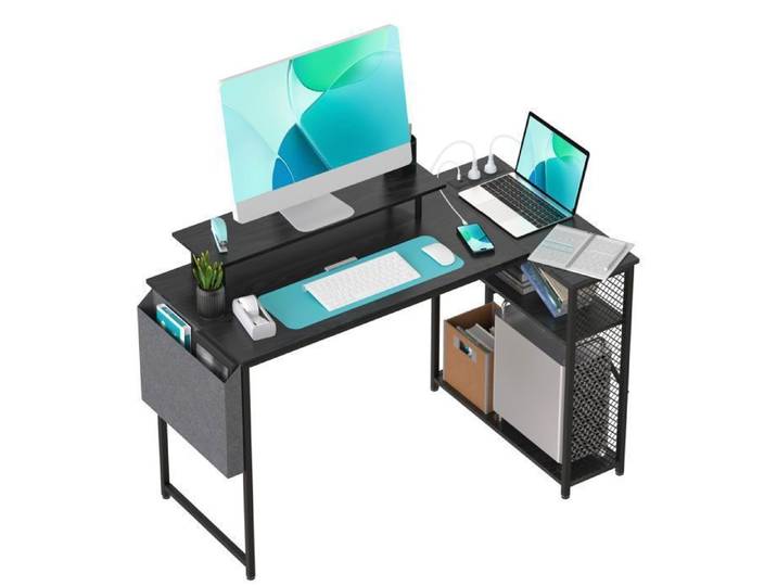 Bureau d'angle pour ordinateur 100 x 70cm bureau en L adapté aux bureaux salles d'étude et salles informatiques