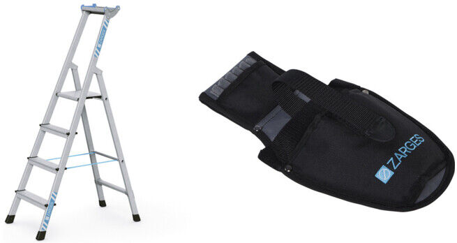 Set ZARGES XLstep S - LM-Stufen-Stehleiter 4 Stufen + Werkzeugtasche