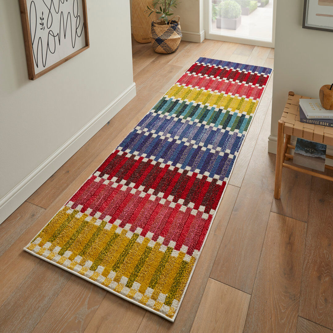 Concept Looms Geometric Area Rug Multi Runner 80 x 240cm