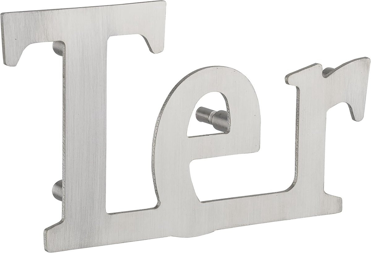Letter Ter Wandbord Huisnummer Zelfklevend Aluminium Grijs Hoogte: 7,6 cm