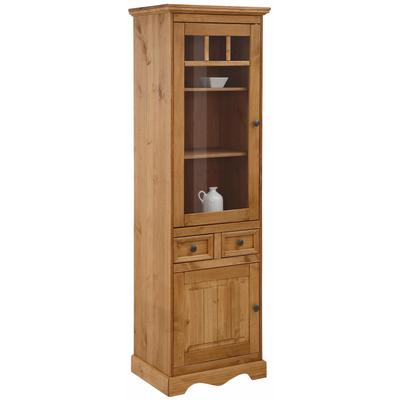 Vitrine OTTO HOME "Melissa", beige (natur gebeizt, gewachst), Schränke, Vitrine, Höhe 190 cm