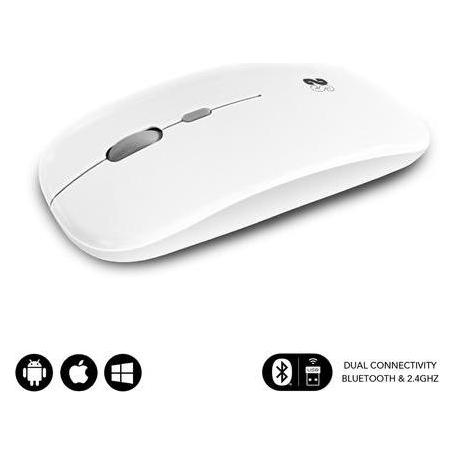 Subblim Raton Dual Flat Mouse White Rechargeable (Kabellos) (SUBMO-DFLAT21)