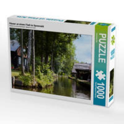 CALVENDO Puzzle Häuser an einem Fließ im Spreewald 1000 Teile Lege-Größe 64 x 48 cm Foto-Puzzle Bild von Veronika Rix