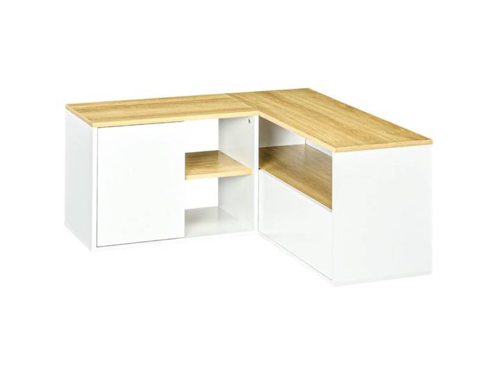 HOMCOM - Meuble TV - Panneaux de particules - 90x90x45cm - Blanc
