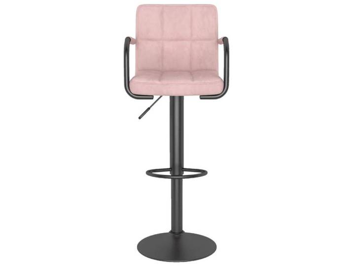 Rose Tabouret de bar - SOLOMON - 1 PLACE - Chaise cuisine/bar - Rose Velours TT148