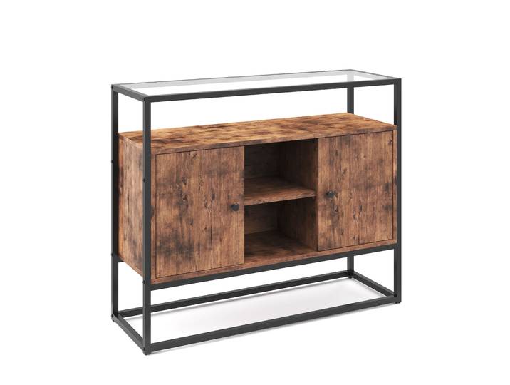 Sideboard Vintage BONITA mit Glasplatte 100 x 80 cm
