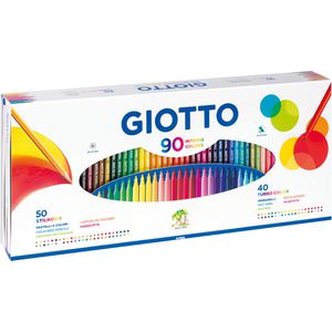 GIOTTO-Fila Malset Turbo Color & Stilnovo, Filzstifte, Buntstifte & Spitzer, 91-teilig