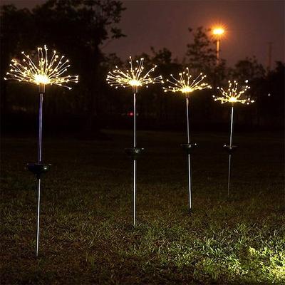 LED-Solar-Feuerwerk-Lichterkette, wasserdichte Löwenzahn-Dekoration für Weihnachtsgärtenamp; Terrassen