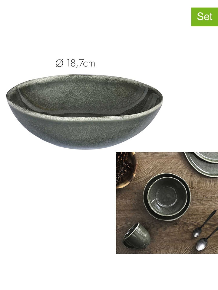 Make a Wish 6er-Set: Suppenteller in Oliv - Ø 19 cm - onesize
