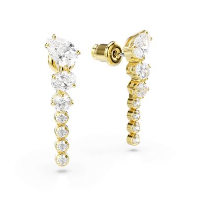 Paar Ohrstecker SWAROVSKI "Schmuck Geschenk MESMERA Ohrringe", gold (gelbgoldfarben, metallfarben, kristallweiß, kristallweiß), Ohrringe, Damen, Metall, mit Swarovski Kristall