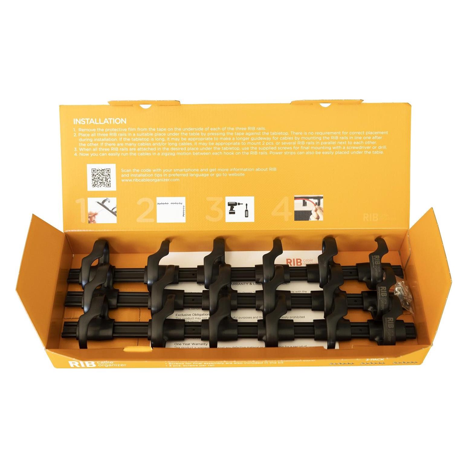 Kenson RIB 38cm Kabelholder (3pk) (9080510BL)