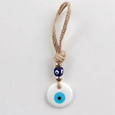 Inspire Select Handcrafted Evil Eye Glass Wall Hanging Blue Eye Protection Pendant For Home Decor 2